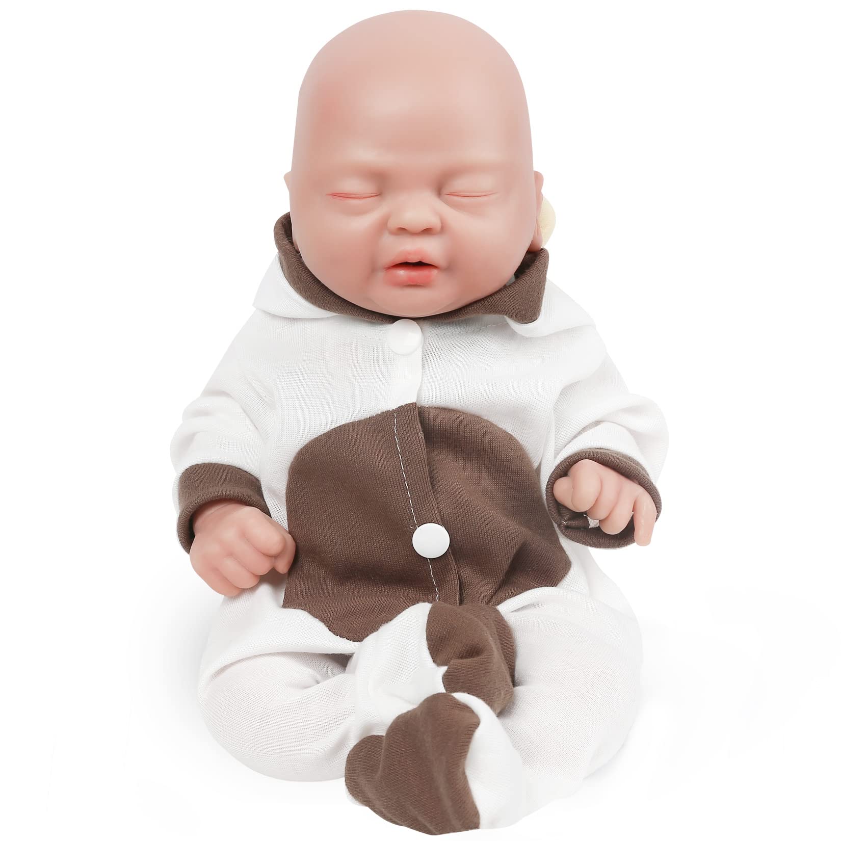 Vollence 14 Inch Sleeping Reborn Baby Doll Silicone Doll Realistic Newborn Baby Dolls With Feeding Accessories & Gift Box - Girl