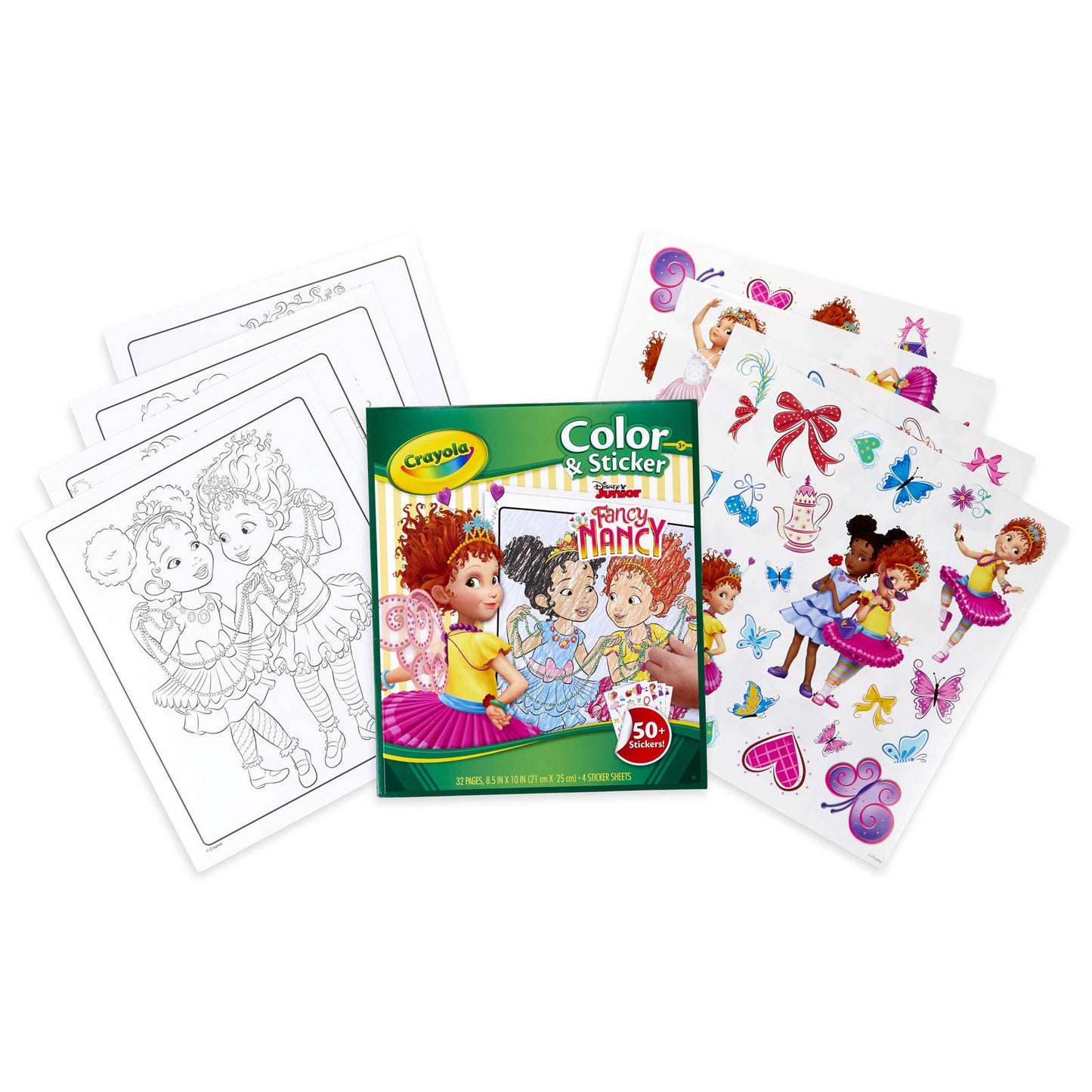 Crayola Fancy Nancy Coloring Pages & Sticker Sheets, Gift for Girls, Ages 3, 4, 5, 6, 7, Multicolor