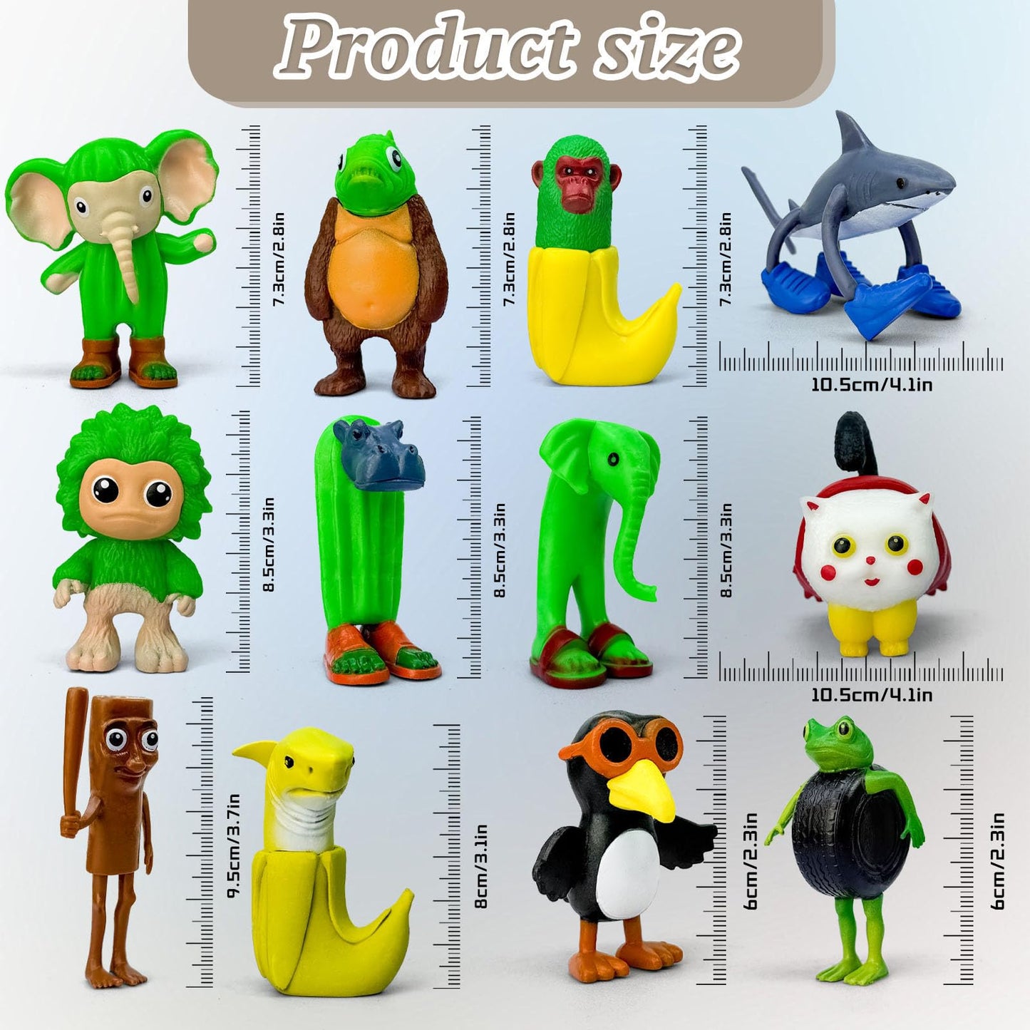 Lomencry Italian Brainrot Toy Action Figure tralalero tralala brainrot Toys Tralalero Tralala Figures Toys with Tralalero Tralala Tung Tung Sahur BRR BRR Patapim Creative 3D Collectible Toy (12PCS-A)
