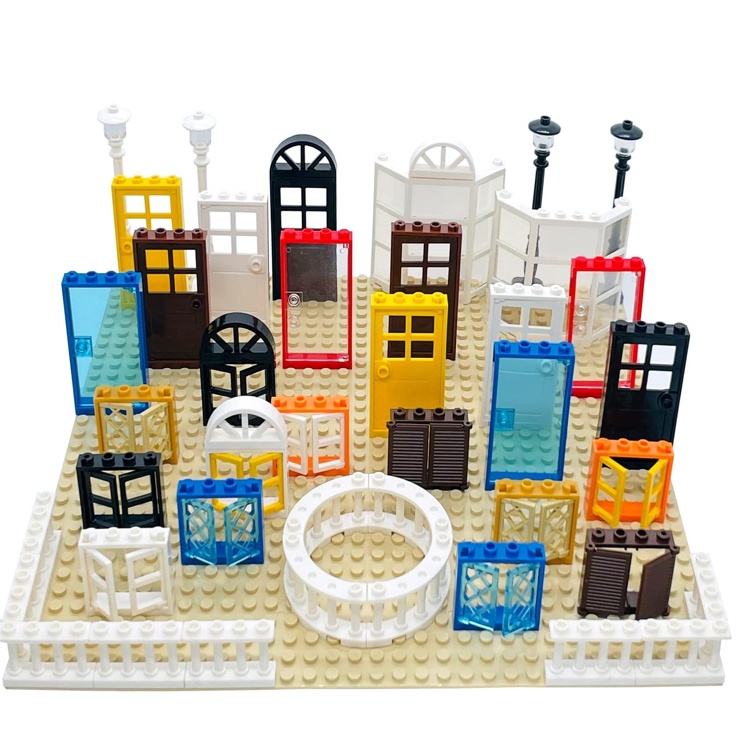 Saiburaz 90 Piece Windows,Doors, Fences Building Block Parts Toy Gift For Kids Boys Girls Age 6+ Kit Fit With Major Brands Children Gifts