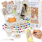 Coiplay 648 Color Blocks Watercolor Paint Set, 52-Bookmarks, 3 Brushes, Silicone Cup, Fairytale Princess Coloring Books, For All