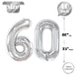 60 Balloon Number, Silver Number 60Th Birthday Balloons 40 Inch, 60 Years Old Silver Birthday Decorations For Men Women, 60Th An