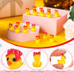 Weysat Mini Cheer Ducks 60 Pcs Resin Figurines - 5.91" Red & Yellow Cheerleader Gifts, Tabletop Decorations, Model CHI-Weysat-4058
