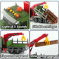 Wenbeier Farm Truck Toy for Kids 15'' Large Timber Truck with Loading Crane and 6 Woods - Log Truck with Sound and Light Gift fo