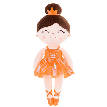 Gloveleya Baby Doll Ballerina Doll Girl Gift Ballerina Plush Soft Doll Colorful Haze Gold Ballet Series-Orange 13 Inch With Gift Box