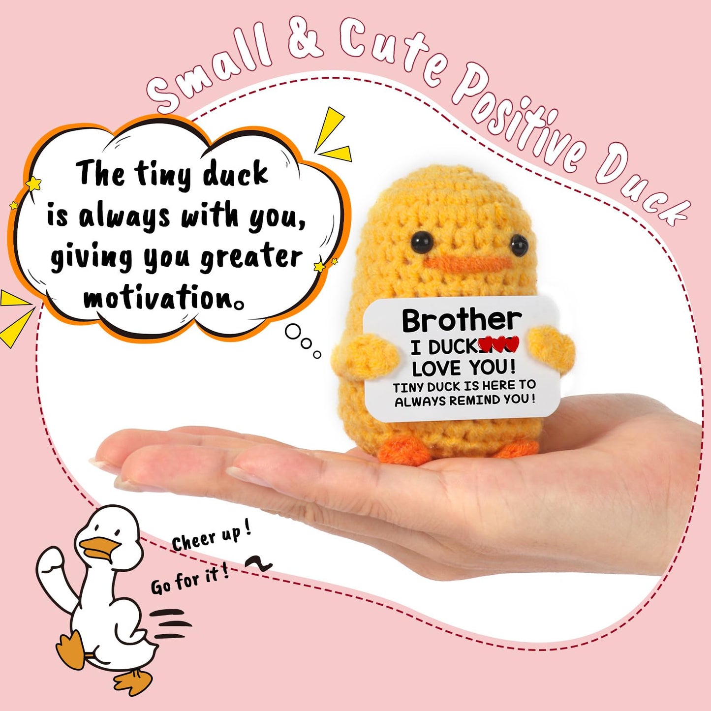 Mbl Funny Birthday Gifts For Brother - Handmade Small Cute Cool Crochet Duck Present For Big Little Bro Easter Graduation Stocki