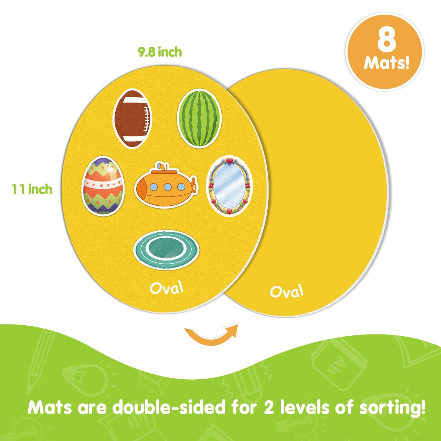 Eamay Shape Sorter Toy For Toddler, Shape Puzzles And Matching Games Set With 8 Sorting Mats And 48 Everyday Objects Pieces - Learning Sorting Toys For Kids