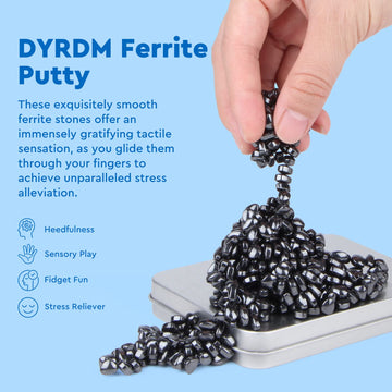 Ferrite Putty, Black Over 500 Weak Magnetic Ferrite Stones, Easter Basket Stuffers & Fidget Gifts, Holiday Stocking Stuffer, Stress Relief Present, Desk Toys For Office And Fidget Toys For Adults