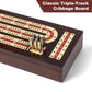 Cribbage Board Game Set, Premium Wooden Board With Magnetic Lock And Metal Pegs, 2 Playing Cards, And Large Storage - Travel-Fri