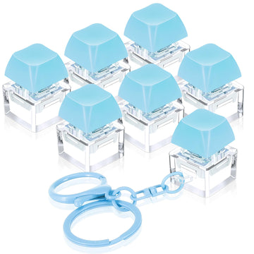 Shappy 6 Pcs Keyboard Fidget Toys  Fidget Keychain  Fidget Keyboard Clicker Keychain Gift  Keychain Button Stress Relief Gifts for mature-themed Office Home School  ADHD Toy  Cool Fidgets(Blue)