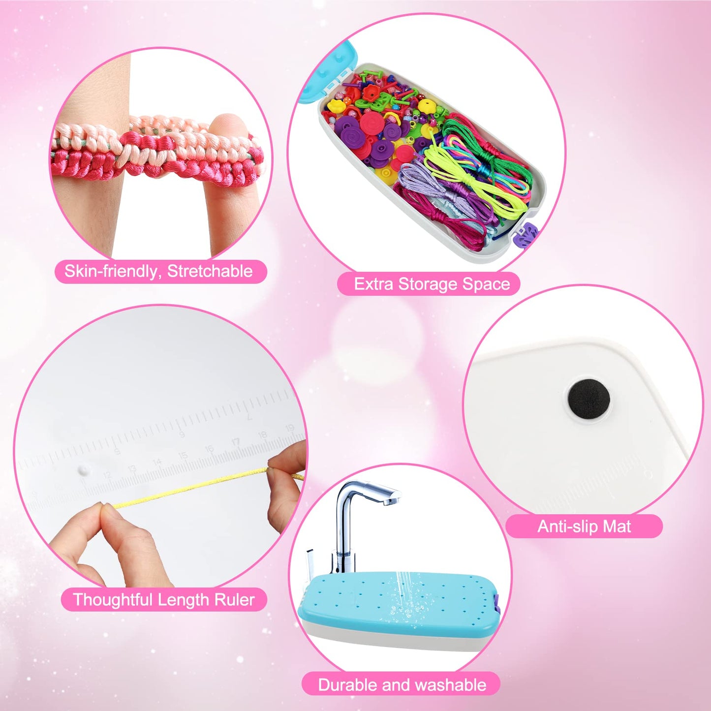 Friendship Bracelet Making Kit for Teen Girls - Arts and Crafts Ideas for Kids Age 6 7 8 9 10-12, DIY Handmade Toys for Birthday