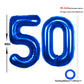 40 Inch Number 50 Balloon Blue Jumbo Giant Big Large Number 50 Foil Mylar Blue Balloons 50Th Birthday Party Anniversary Decorati