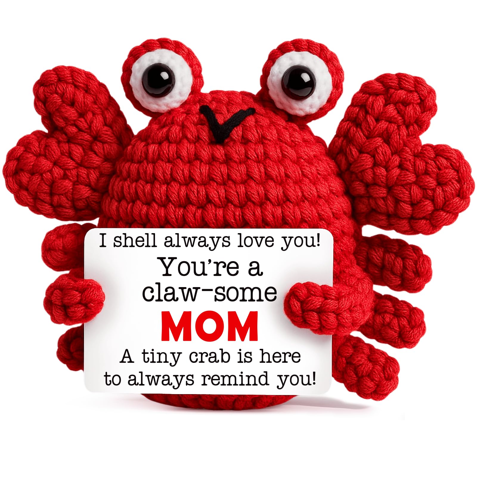 Gifts for Mom Mothers from Daughter Son Birthday Gift for Christmas Thanksgiving Halloween Positive Crochet Crab Emotional Crochet Animals Mini Handmade