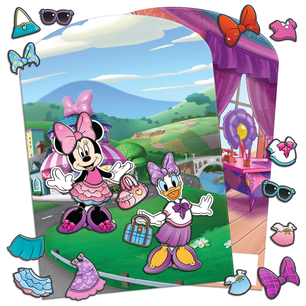 Tara Toys Minnie Mouse Stick N Play - 25Ct - Resuable Stickers, Double Sided Scene