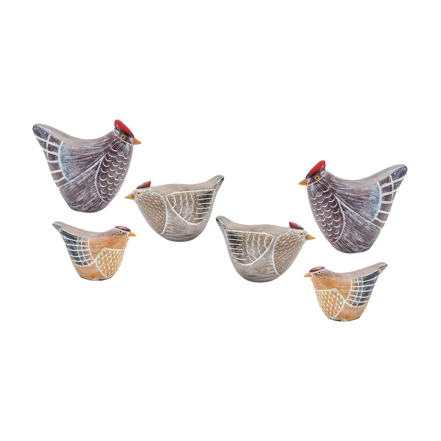 Melrose 85479 Chicken Figurine, Set of 3, 4.25-inch Height, Resin
