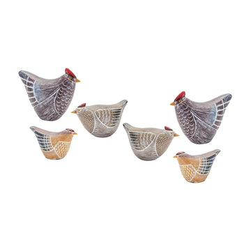 Melrose 85479 Chicken Figurine, Set of 3, 4.25-inch Height, Resin
