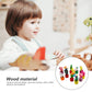 Nuobesty 12Pcs Kids Wooden Push Up Toys Kids Finger Puppets Wood Animal Figurines Press Base Thumb Puppets Animal Party Favors