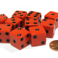 Set of 10 Six Sided Square Opaque 16mm D6 Dice -Red with Black Pip Die by Koplow Games