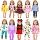 Augfrog 10 Sets Of 18 Inch American Doll Clothes, Including 10 Of Doll Clothing Dress Outfits For American Dolls, Birthday Gifts