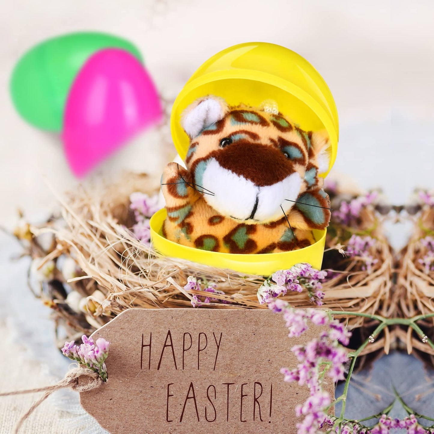 Civaner 30 Pcs Prefilled Easter Eggs Of Mini Stuffed Animal Plush Toys For Easter Egg Hunt, Theme Party, Goodie Bag Fillers, Car