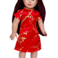 Asian Beauty - Asian Red And Gold Traditional Dress With Red Shoes - Clothes Fits 18 Inch Doll (Doll Not Included)