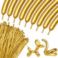 100Pcs 260 Balloons Metallic Gold Long Balloons For Balloon Animals, Gold Skinny Latex Twisting Balloon For Animals Modeling Chr