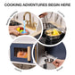 ROBUD Play Kitchen, Wooden Kids Kitchen Playset with Sounds & Lights, Pretend Play Kitchen Set for Toddlers, Gift for Boys & Gir