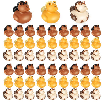 Deekin 100 Pcs 2 Inches Horse Ducks Horse Rubber Ducks Horse Party Favors Floating Mini Bulk Rubber Ducks Small Rubber Duck For
