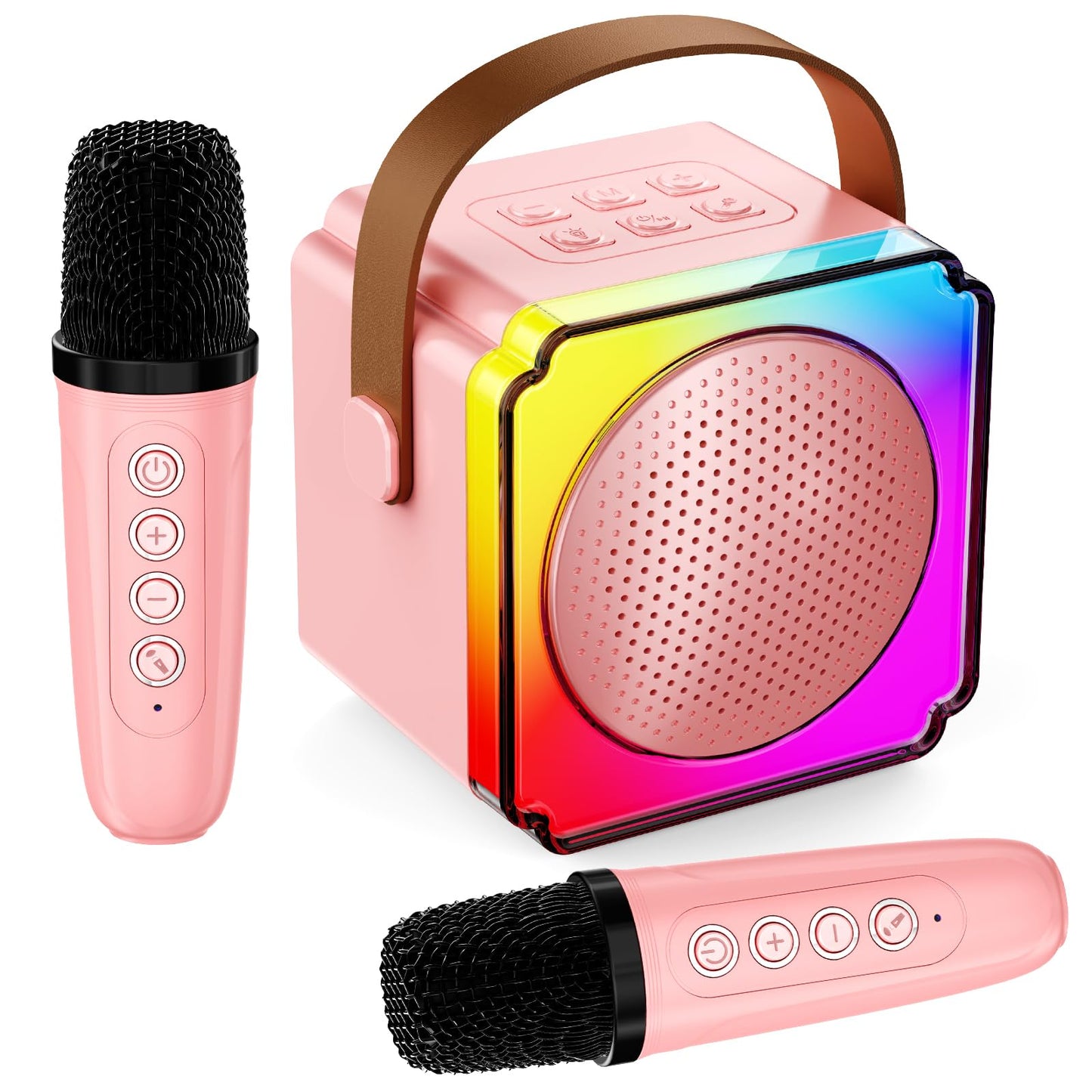 Karaoke Machine  Portable Bluetooth Speaker with Wireless Microphones for Kids mature-themed  Birthday Family Party Gifts Toys for Toddler Girls Boys 3 4 5 6 7 8 9 10 11 12+ Year Old