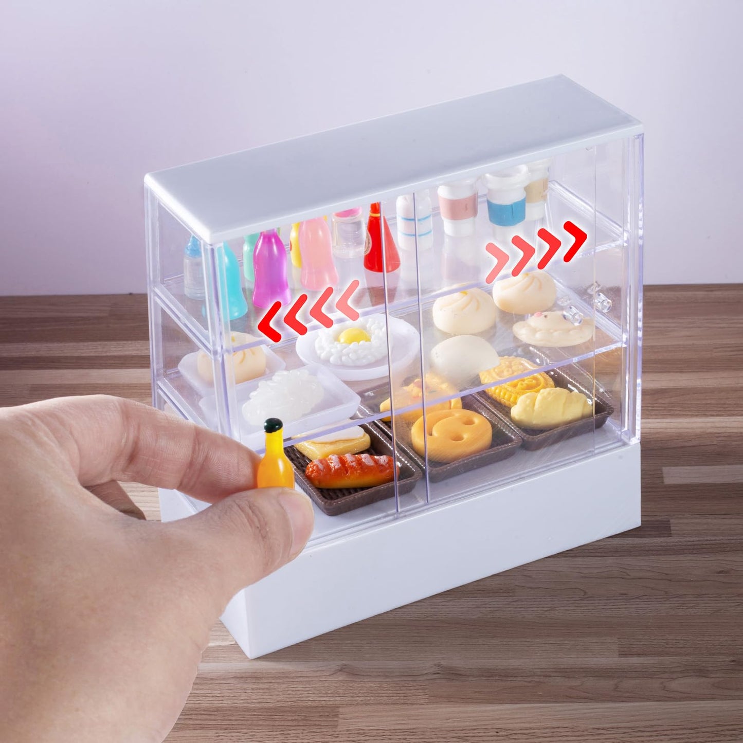 152Pcs Miniature Bakery Cake Stand Display Cabinet With Food Set Mini Counter Toy Supermarket Shelf Dessert For 1:12 Doll House