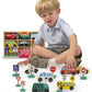 Melissa & Doug Wooden 6-Vehicle And 9-Traffic Signs Play Set & 1 Scratch Art Mini-Pad Bundle (03177)