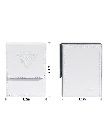 Zlca Card Deck Box For Mtg Yugioh Tcg, Card Storage Box With Dividers Holds 100+ Sleeved Cards, Premium Card Deck Case Compatible With Ccg Trading Cards (White,Puzzle)