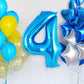 Blue Number 4 Balloon 40 Inch, Big Large Foil Helium Number Balloons, Jumbo Giant Mylar Number 4 Balloons For 4 Year Old Birthda