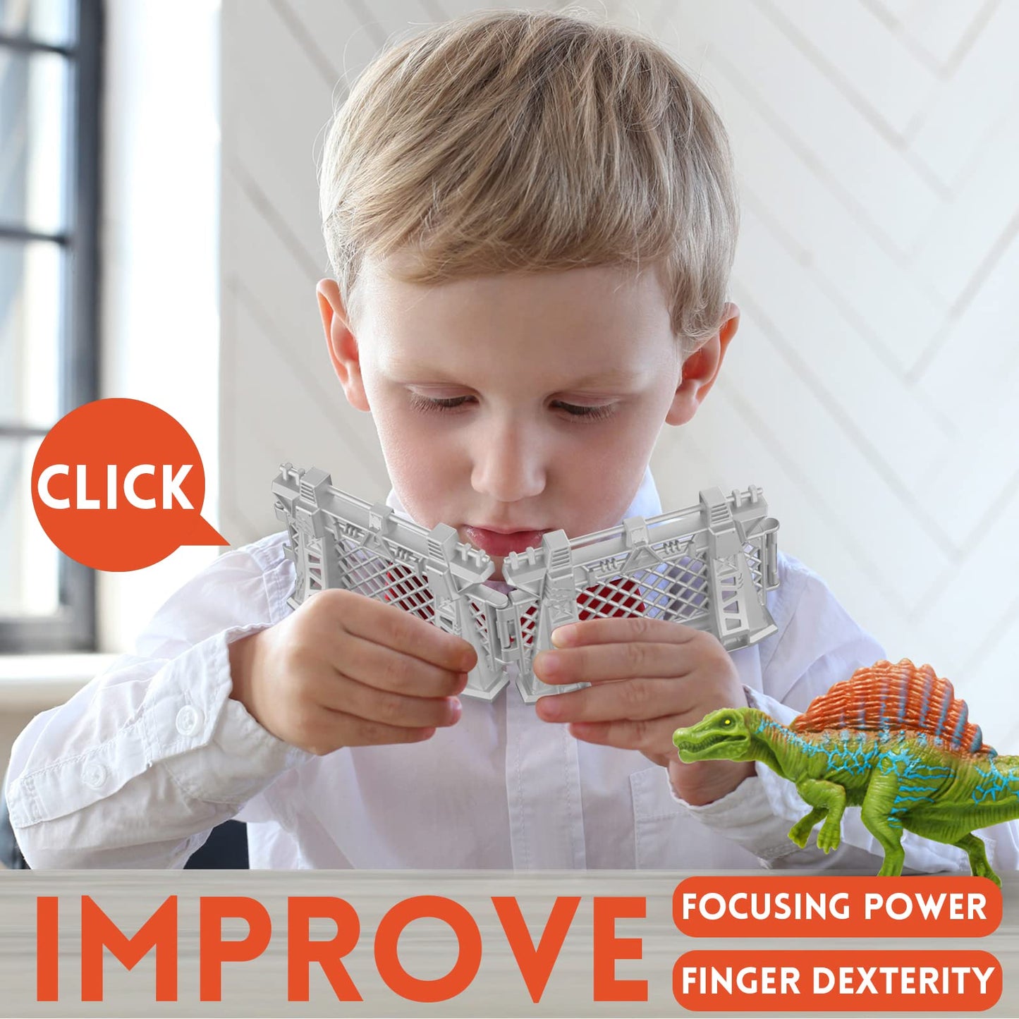 12Pcs Mini Dinosaurs Figurines Toys With Dinosaur Trainning Fence Play Toys Set For Kids 3-5 5-7, Capture N Escape Jurassic Dino World Playset, Including 12 Jurassic Dinosaur Fences Gates 2 Blasters