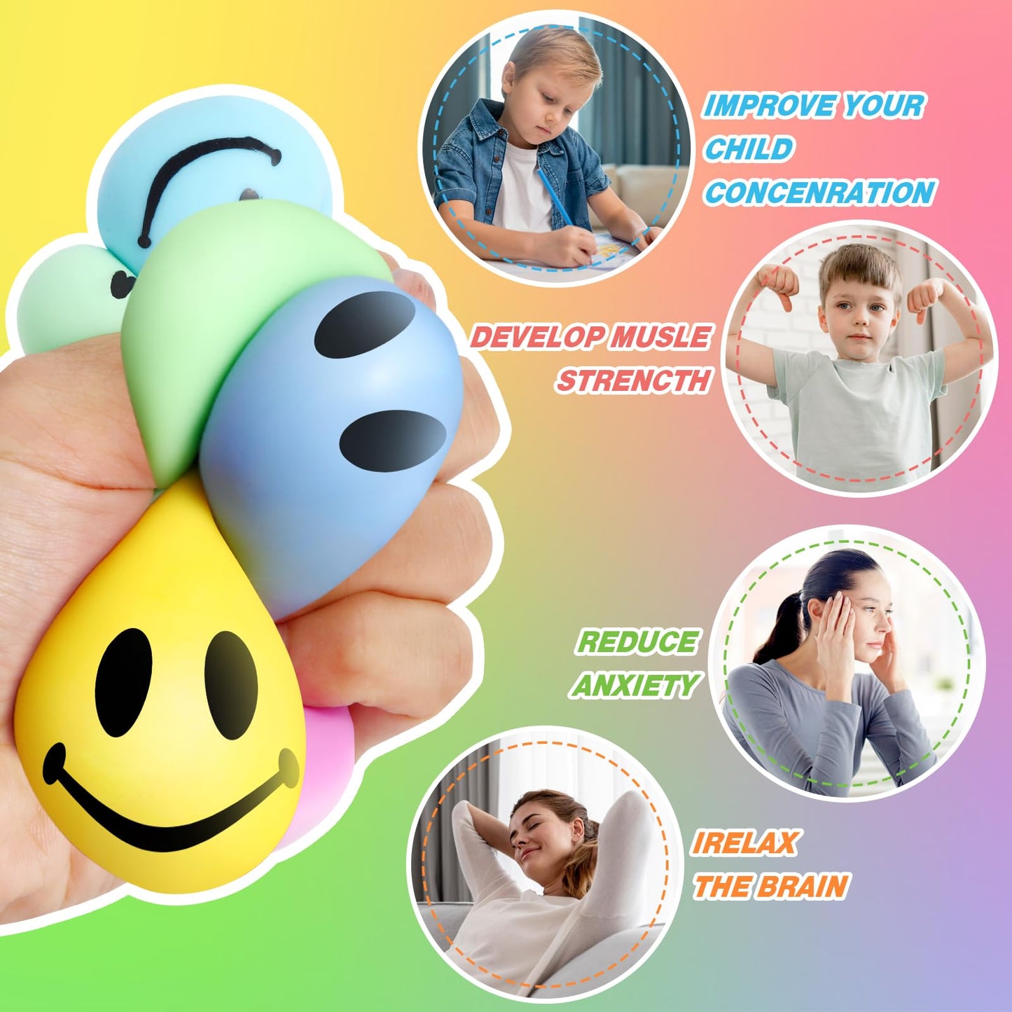 16 Pack Mini Slow Rising Stress Cube, Square Fidget Ice Cube Stress Balls, Stretchy Fidget Toy For Anxiety Stress Relief, Classr