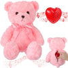 Hungdao 16-Inch Pink Stuffed Bear with Voice Recorder Module, Soft Plush Toy for Boys & Girls