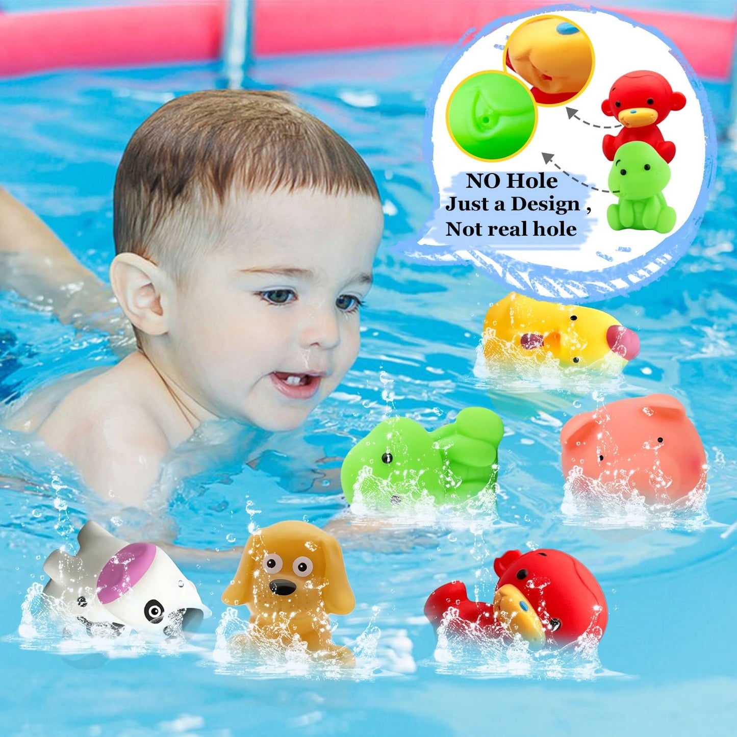 Mold Free Baby Bath Toys - No Hole Bath Toys For Kids Ages 1-3 | Floating Toys | Bathtub Tub Pool Water Table Toys | Toddler Infant Gifts | Baby Toys 6-12-18 Months | 1 2 3 Year Old Girl Boys Gifts