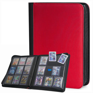Preza Toploader Binder - Holds 216 Top Loaders - 9 Pocket Trading Card Storage With Double Sided Sleeves For Tgc And Sports 3 ''