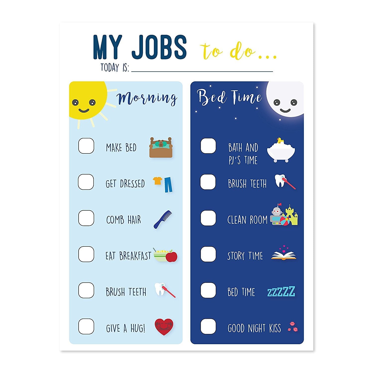 Children Inspire Design Routine Chart for Kids, Morning & Bedtime Routine, Skills Development, Behavior Management, Wall Art, Ki