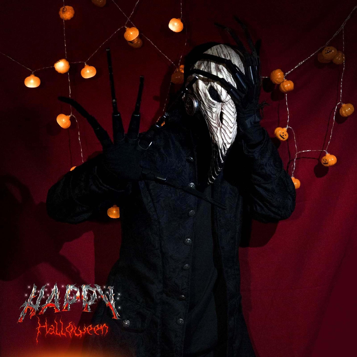 Halloween Articulated Fingers With Skeleton Gloves, Articulated Finger Extensions, Finger Claw With Protective Gloves, Scary And