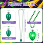 Ferreve 24 Pcs LED Mardi Gras Beads Necklace Colorful Light up Bulb Necklaces Mardi Gras Lanyard Glow Necklace Mardi Gras Tossin