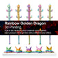 Rwsefk 24 In 3D Printed Dragon, 24Inch Dragon,3D Dragon Toy,Large Dragon Present,Ariculated Crystal Dragon(Gold Rainbow)