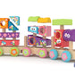 J'adore Wooden Sorting Animal Print Stacking Train - Fun Learning Toy for Kids
