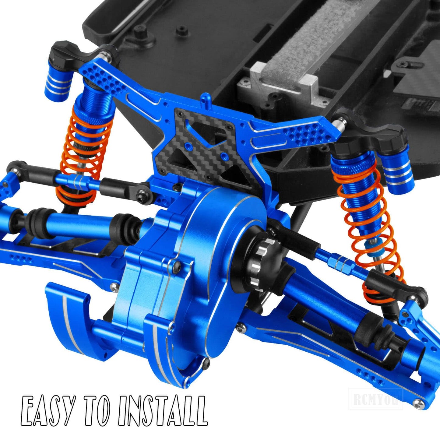 RCMYou RC Aluminum Front Rear Big Bore RC Shock Absorber Upgrades Part for 1/10 Slash,Stampede,Rustler,Hoss 2WD 4X4 VXL,Alloy 4P