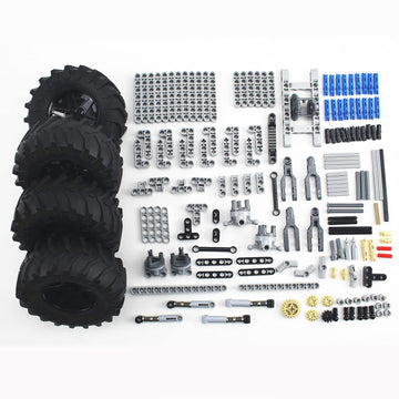 Ttlyhek Technics Parts Vehicles Suspension System With Tire 107X44 Technical Parts Set Compatible With All Major Brands, Moc Par