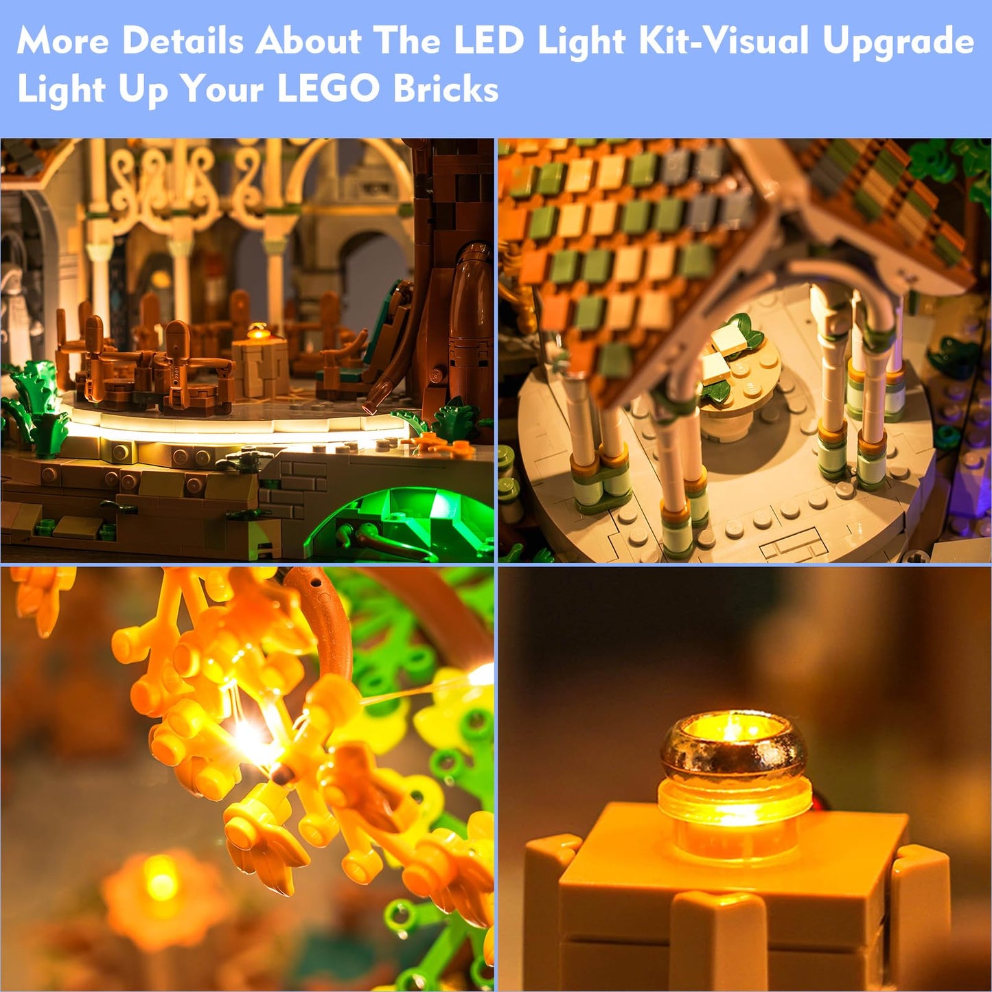 Locolee Led Light Kit Compatible With Lego Rivendell 10316, Remote Control Lighting Set Accessories Compatible With Lego Rivende