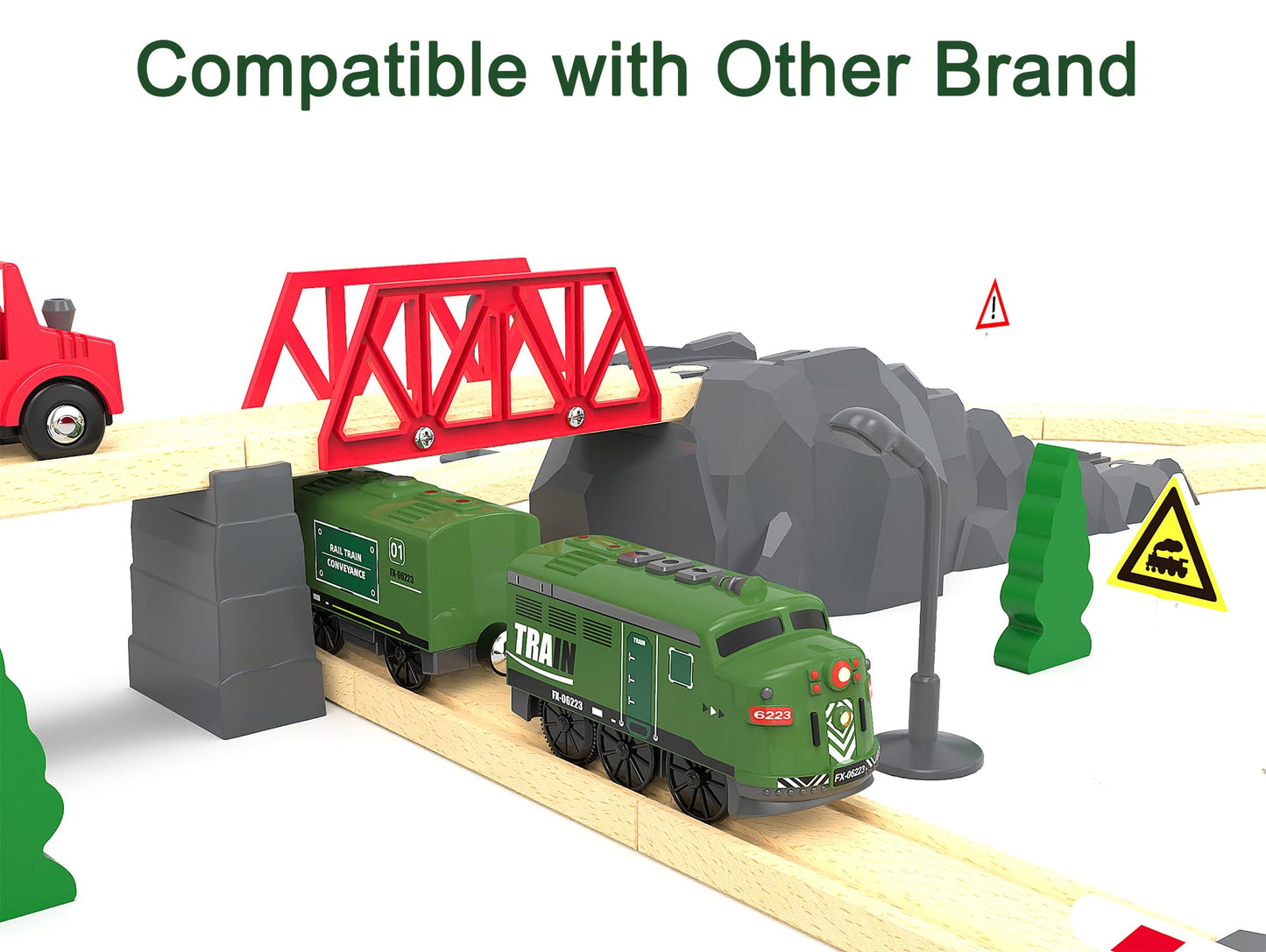 Z MAYABBO Train Toy Remote Control Locomotive, Electric with Sound & Lights, 4.3x4.1x2.8 inches, Green, Model AU1888