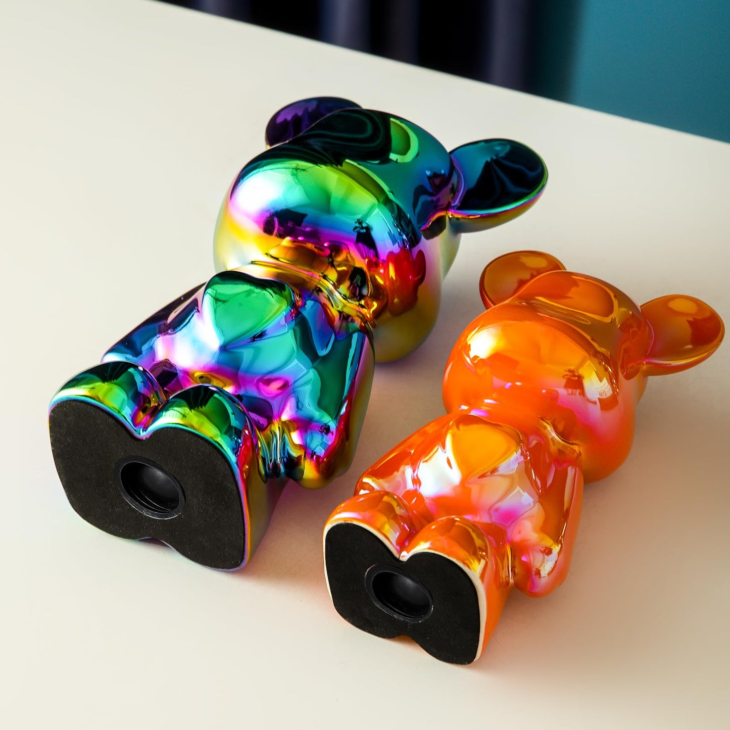 Yundu Ceramic Piggy Bank For Kids And Adults - Coin Bank For Girls And Boys - Silver Love Bear Decoration - Modern Décor, Hypebeast Room Décor - Gifts For Birthdays