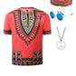 Inrajoper Boys Hippie Costume Kids Colorful African Dashiki T-Shirt Festival Boho 60'S 70'S Bohemian Outfits Orange 9-10 Years