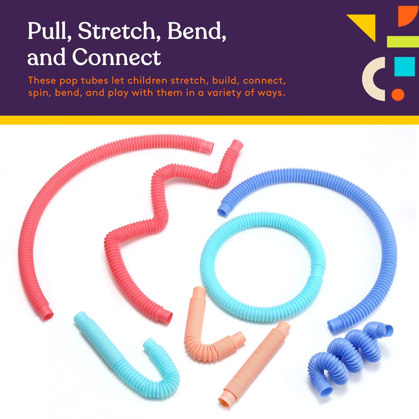 Special Supplies Fun Pull And Stretch Tubes For Kids - Pop, Bend, Build, And Connect Toy, Provide Tactile And Auditory Sensory P